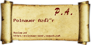 Polnauer Azár névjegykártya